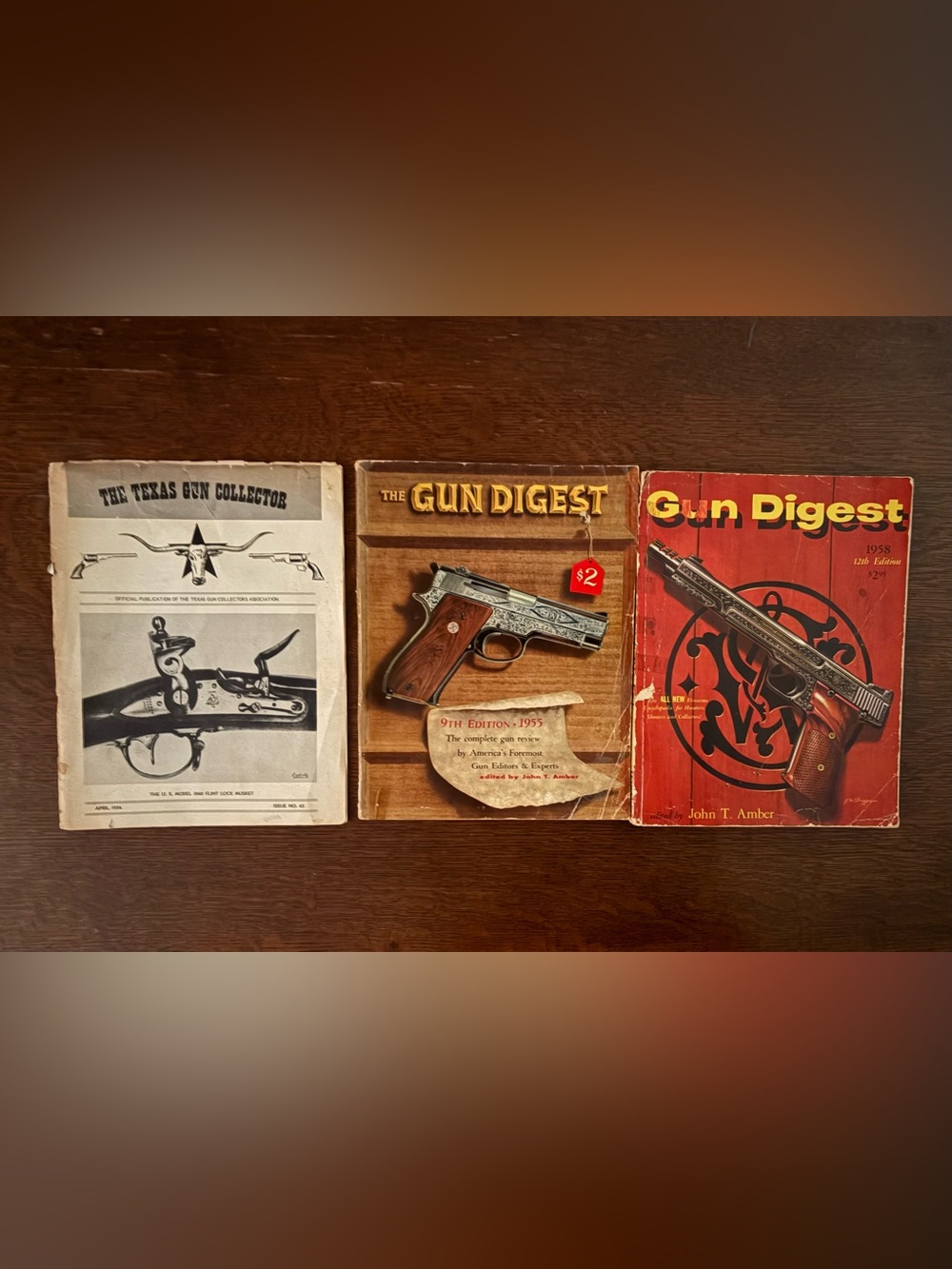The Gun Digest 9th Edition 1955 Book - Brown Wood Grip Pistol Cover